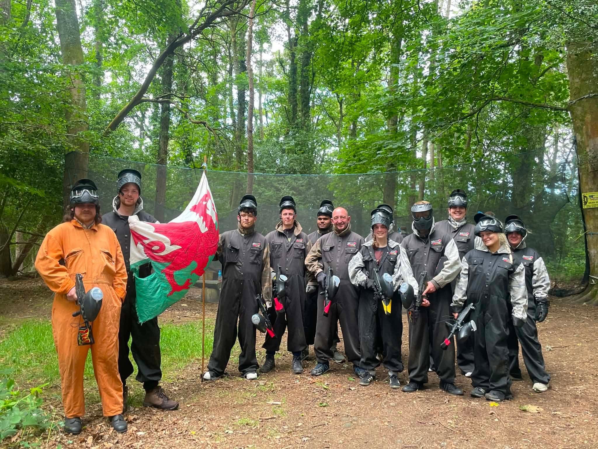 College paintball capture the flag game