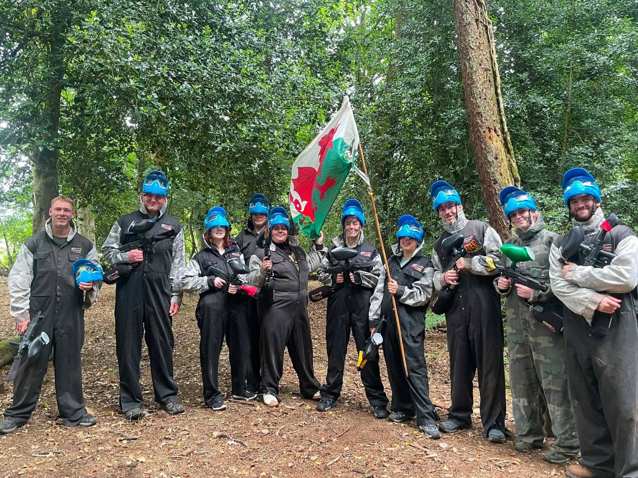 College group with game flag