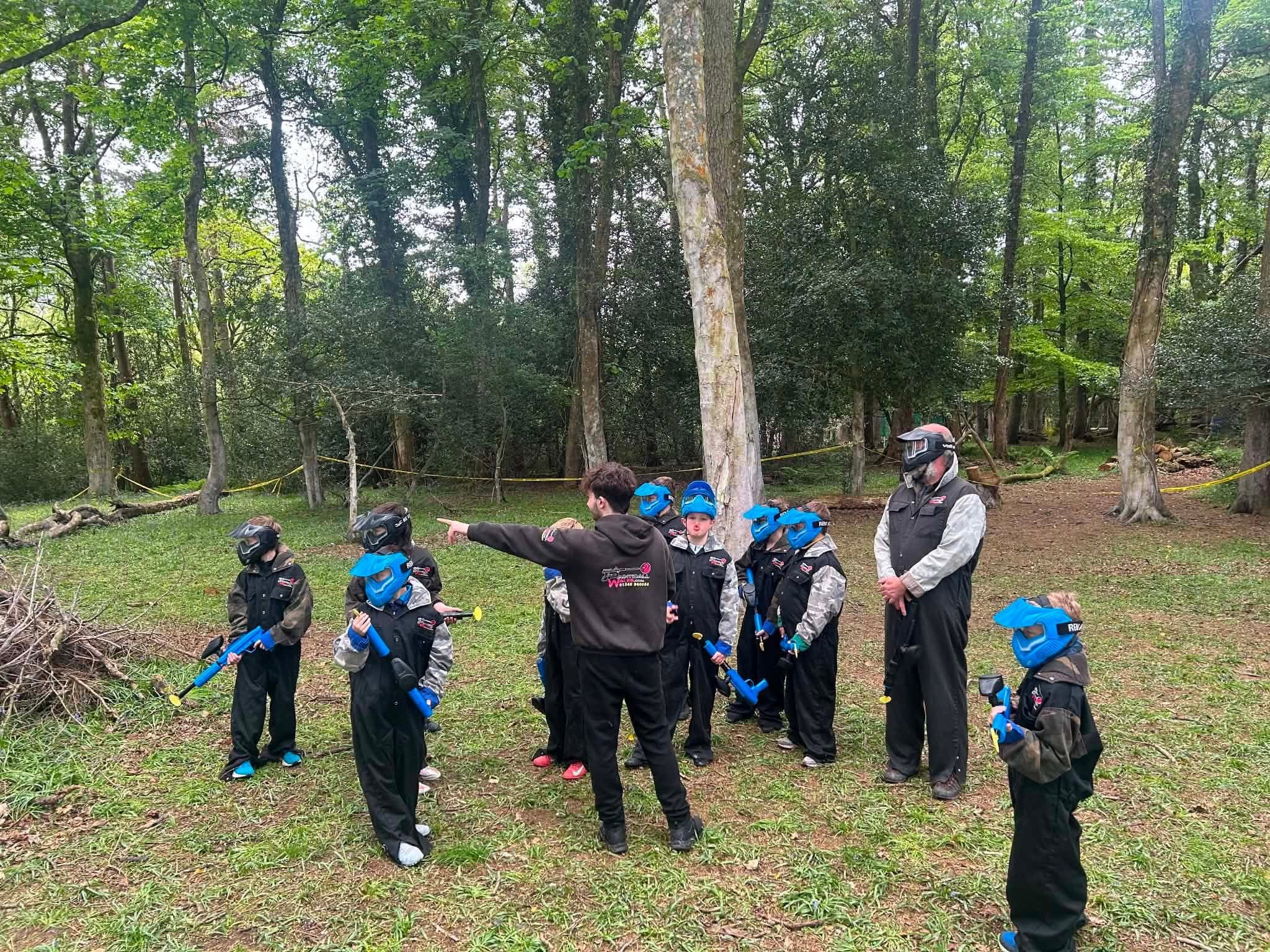 Young players in low impact paintball gear