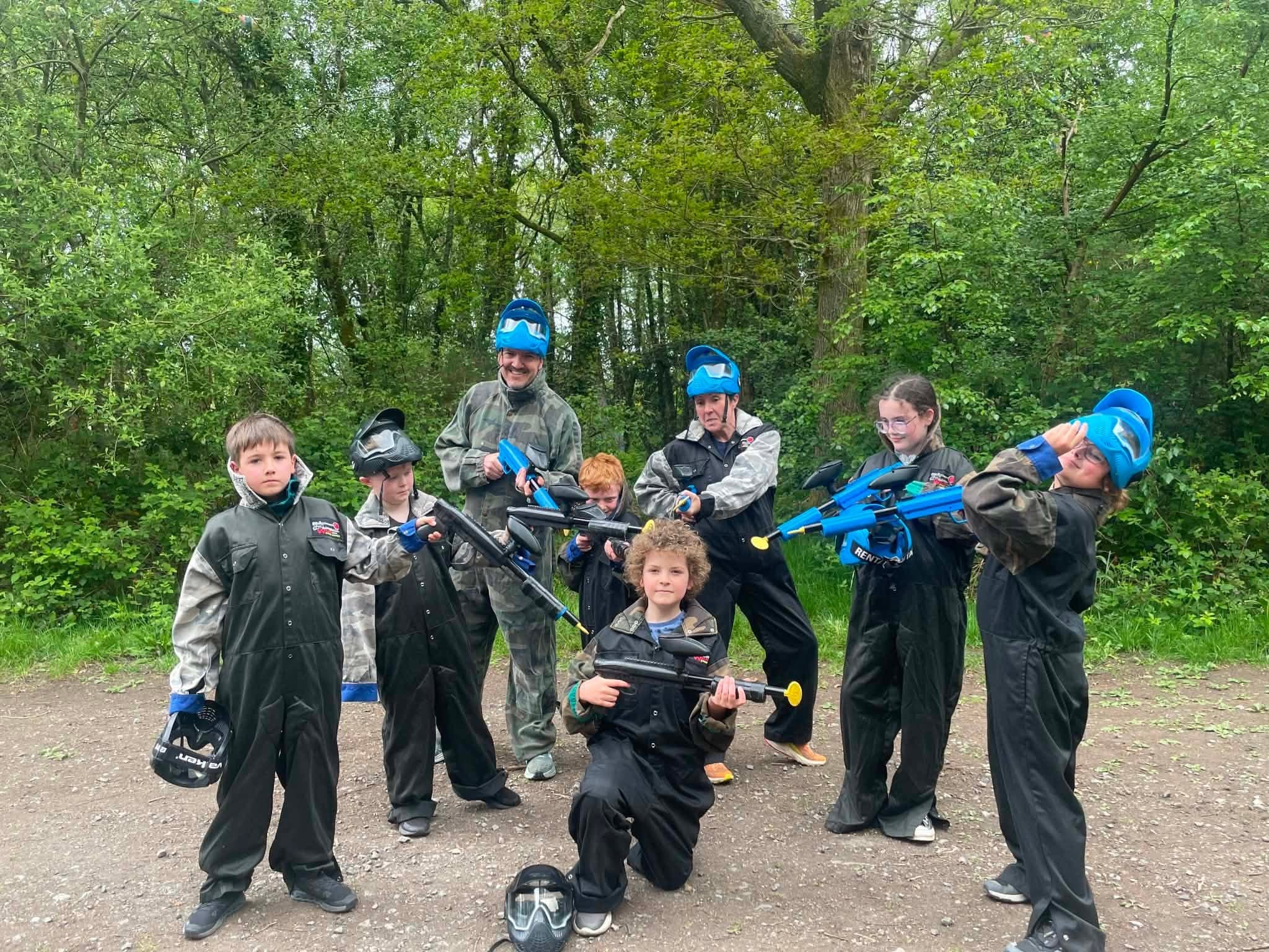 Low impact birthday paintball for younger players