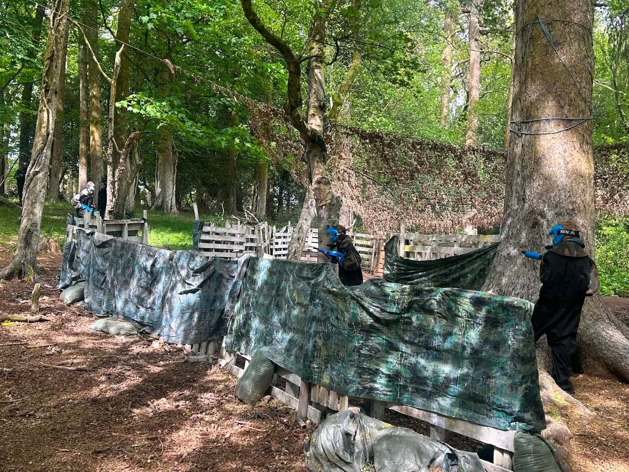 Young players enjoying paintball