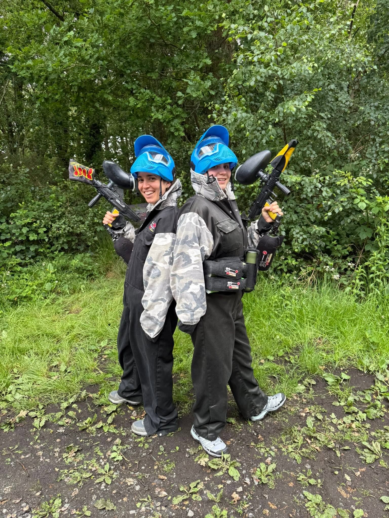 Paintball players kitted up at Paintball Wales